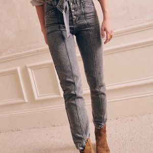 Sézane Grey High Waist Maxime Trouser NEW